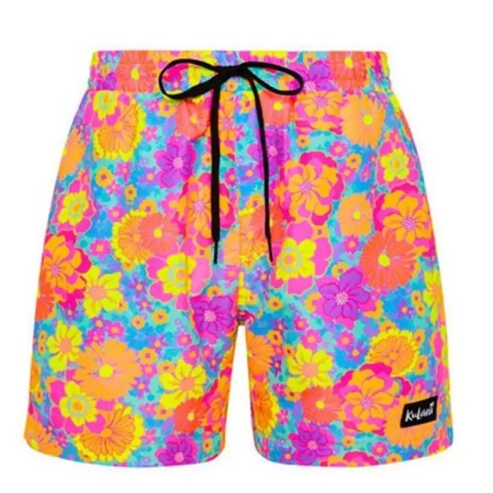 Men’s KULANI KINIS Bermuda Bloom Swim Trunks Board Shorts Size L *C5